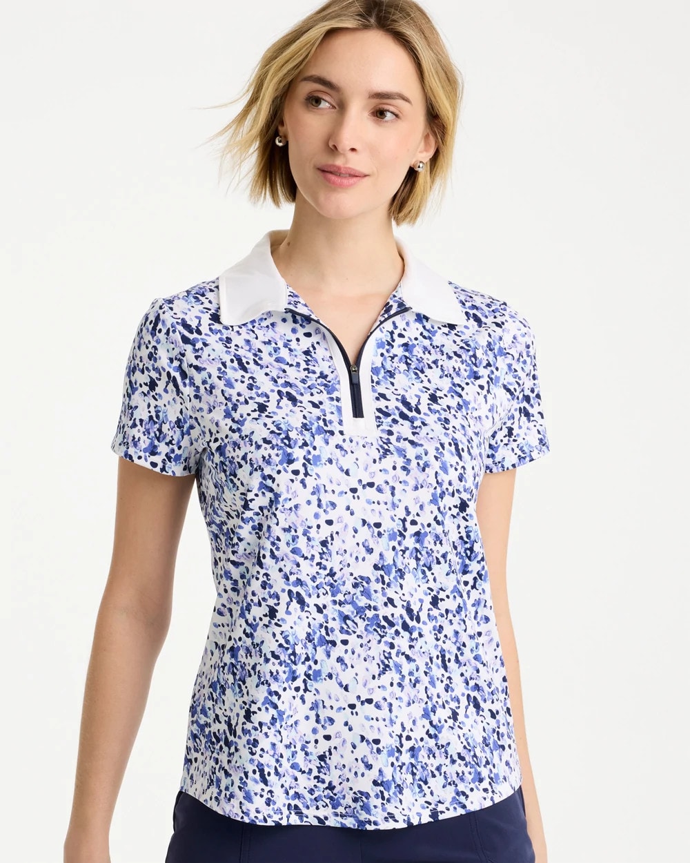 chico Zenergy® Striped UPF Mockneck Short-Sleeve Top | Chico's